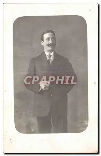 CARTE PHOTO Fantaisie - Hommes - man with bushy mustache - Ansichtskarte AK