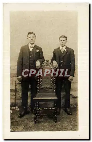 CARTE PHOTO Fantaisie - Hommes - father and son - Ansichtskarte AK