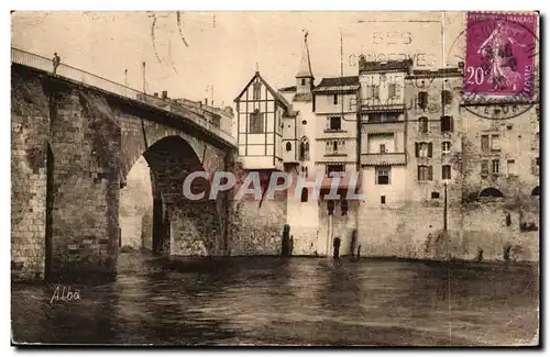 Cartes postales Villeneuve sur Lot Le vieux pont et l&#39eglise Notre Dame