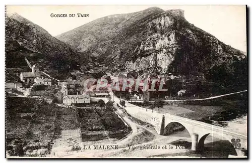 Cartes postales Gorges du Tarn La Malene Vue generale et le pont