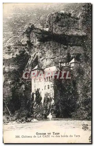 Cartes postales Gorges du Tarn Chateau de la Caze vu des bords du Tarn