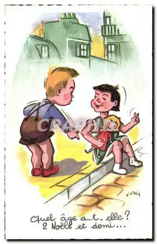 Humour - Illustration - Enfants - Quel age a - t- elle - Cartes postales Dutreix