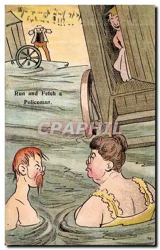 Humour - Illustration - Run and fetch a policeman - Police Cartes postales