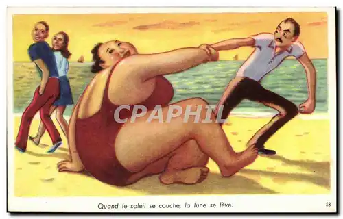 Humour - Illustration - Quand le soleil se couche - Cartes postales