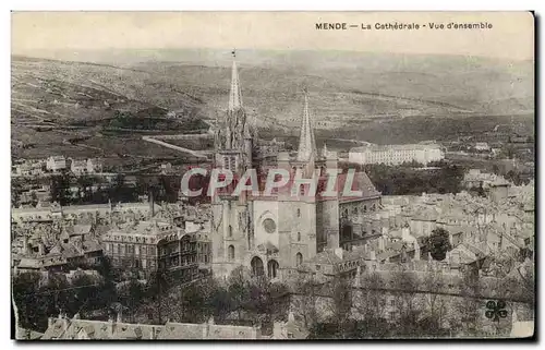 Mende - La Cathedrale - Vue Panoramique - Cartes postales