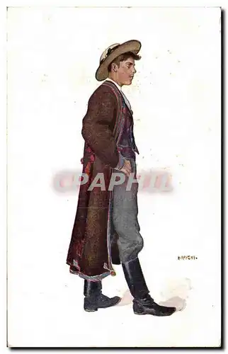 Fantaisie - Homme - Man wearing leather boots - Cartes postales