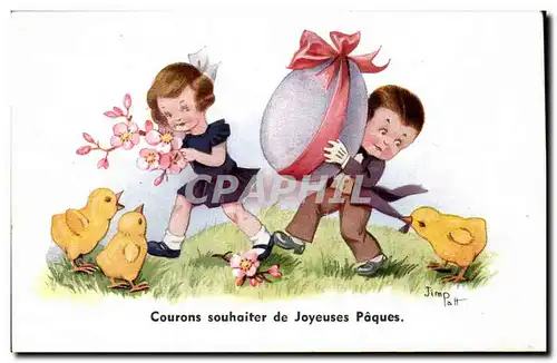 Fetes - Paques - chicks - eggs - Cartes postales