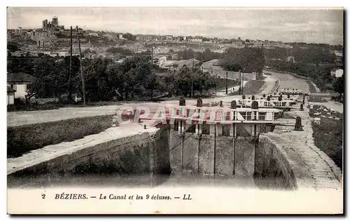 Beziers - Le Canal et les 9 ecluses - Ansichtskarte AK