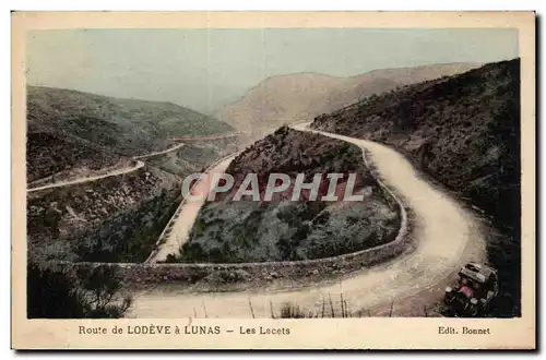 Cartes postales Route de Lodeve a Lunas Les lacets