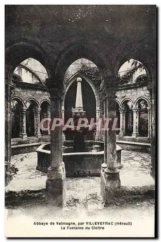 Ansichtskarte AK Abbaye de Valmagne par Villeveyrac La fontaine du cloitre