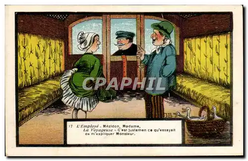 Cartes postales Fantaisie Humour L&#39employe du train