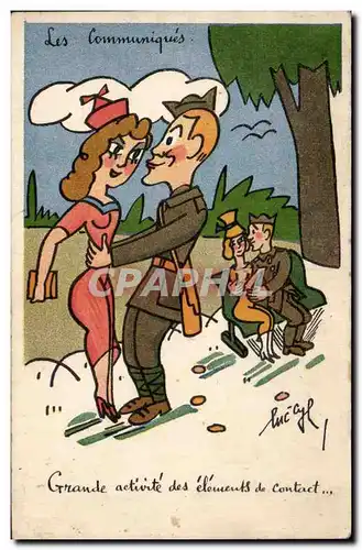 Cartes postales Fantaisie Humour Les communiques Militaria