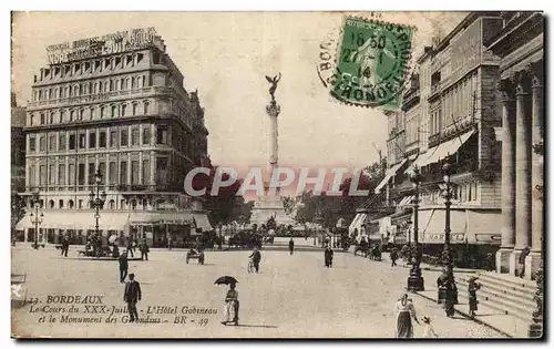 Bordeaux - Le Cours du XXX Juillet - L'Hotel Gobineau - Cartes postales