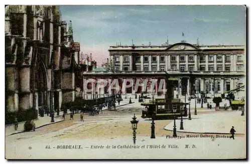 Bordeaux - Entree de la Cathedrale et l&#39Hotel de Ville - Ansichtskarte AK