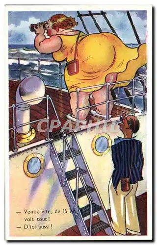 Humour - Illustration - bain - swimming - plage - beach - Venez Vite - Cartes postales