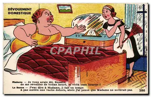 Humour - Illustration - Devouement Domestique - Cartes postales