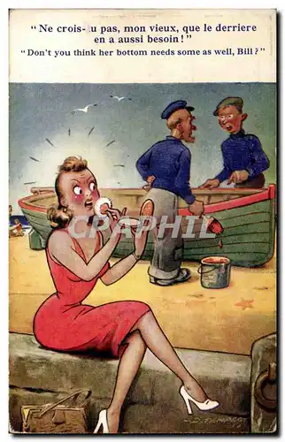 Humour - Illustration - Don&#39t you think her bottom needs some as well - Cartes postales
