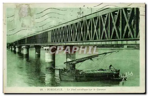 Cartes postales Bordeaux Le pont metallique sur la Garonne