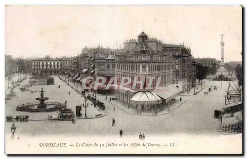 Cartes postales Bordeaux Le cours du 30 juillet et les allees de Tourny