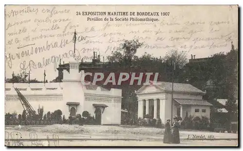 Cartes postales Bordeaux Exposition maritime de 1907 Pavillon de la societe philomathique