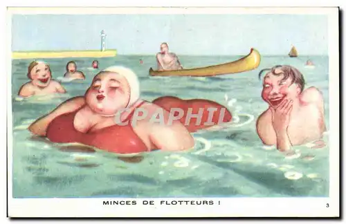 Cartes postales Fantaisie Humour Femme forte Minces de flotteurs