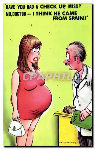 Humour - Illustration - pregnant - baby - enceinte - bebe - Ansichtskarte AK