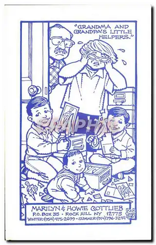 Humour - Illustration - Grandma&#39s and Grandpa&#39s little helpers - Cartes postales