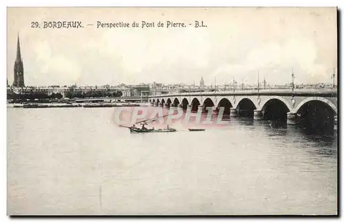 Bordeaux - Perspective du Pont de Pierre Barque - Ansichtskarte AK