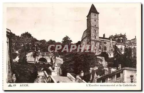 Auch - L&#39Escalier Monumental et la Cathedrale - Cartes postales