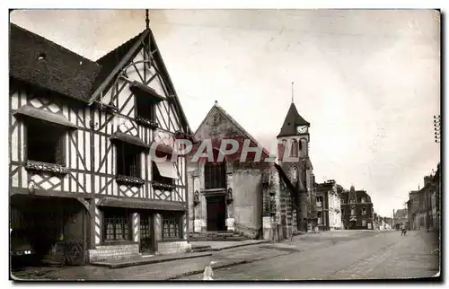 Monfort sur Risle - L'Eglise et la Grande Rue - Cartes postales