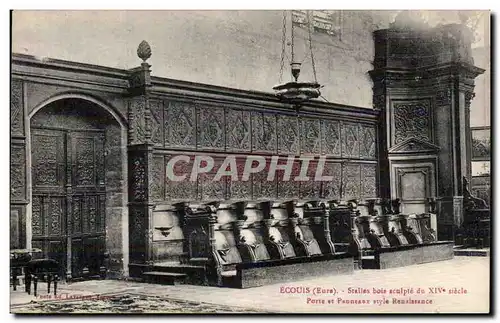 Ecouis - Stalles bois sculpte - Cartes postales