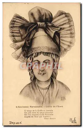 Coiffe de l&#39Eure - Folklore - Costume - L&#39Ancienne Normadie - Cartes postales