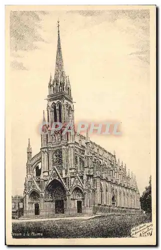 Bonsecours - Dessin a la Plume - Notre Dame - Ansichtskarte AK