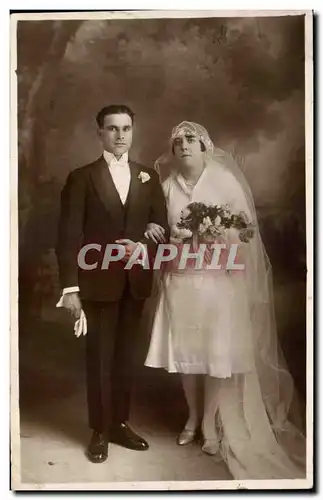 CARTE PHOTO Fantaisie - Couple - marriage - Cartes postales