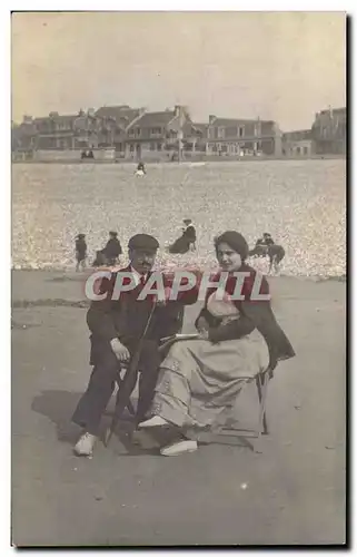 CARTE PHOTO Fantaisie - Couple relaxing - Ansichtskarte AK