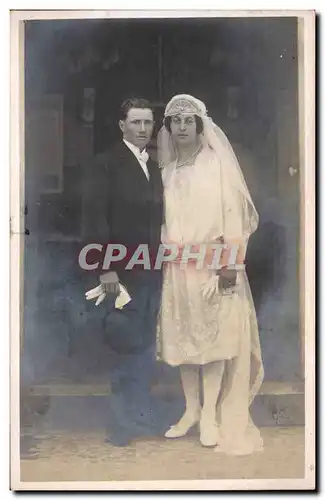 CARTE PHOTO Fantaisie - Couple - marriage - weeding - bride - groom - Ansichtskarte AK