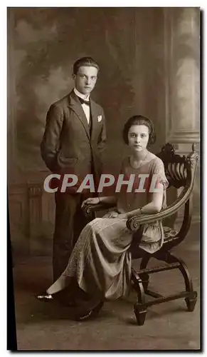 CARTE PHOTO Fantaisie - Couple in elegant setting - Ansichtskarte AK