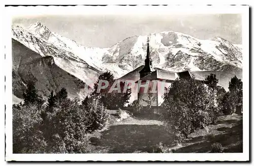 Cartes postales moderne Saint Nicolas de Veroce L&#39eglise le dome de Miage L&#39aiguille de Bionnassay