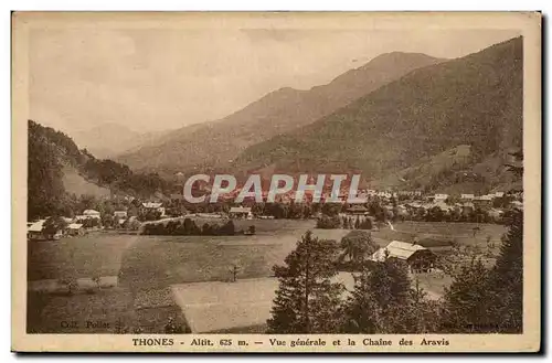 Cartes postales Thones Vue generale et la chaine des Aravis