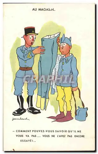 Ansichtskarte AK Illustrateur Militaria Au magasin Jean Cheval