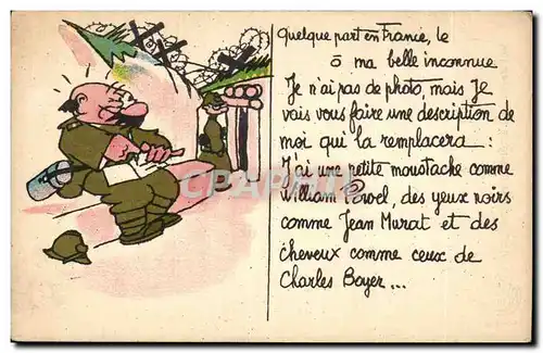 Ansichtskarte AK Illustrateur Militaria Humour Quelque part en France