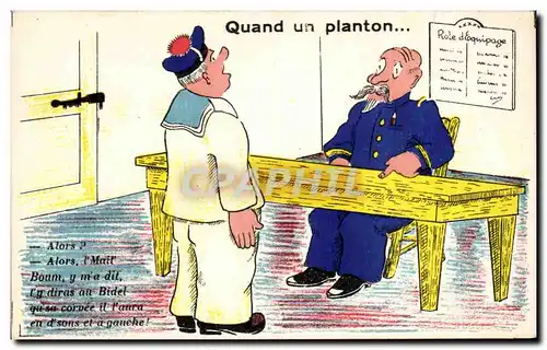 Cartes postales Illustrateur Militaria Humour Quant un planton