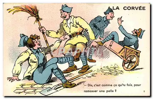 Cartes postales Illustrateur Militaria Humour La corvee