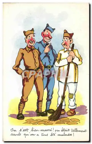 Ansichtskarte AK Illustrateur Militaria Humour On s&#39est bien marre