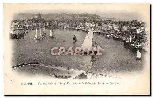 Ansichtskarte AK Dieppe Vue generale de l&#39avant port prise de la falaise du Pollet