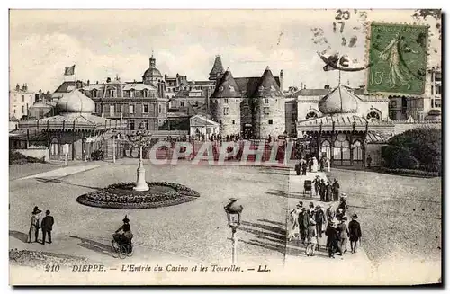 Cartes postales Dieppe L&#39entree du casino et les tourelles