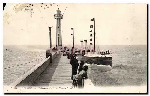 Ansichtskarte AK Dieppe Arrivee de la France Bateau