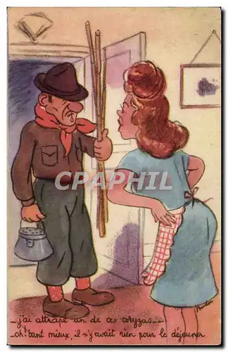 Cartes postales Fantaisie Humour pecheur