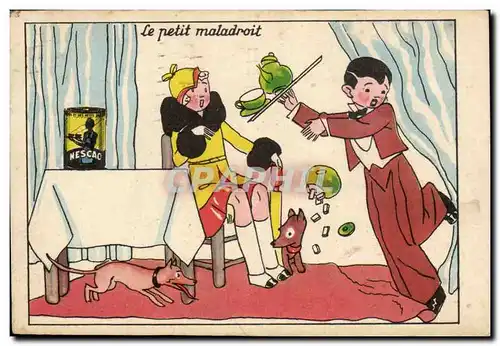 Cartes postales Fantaisie Humour Le petit maladroit