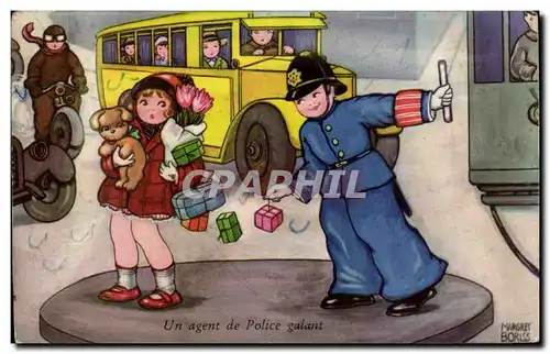 Cartes postales Fantaisie Un agent de police galant Margrett Boriss